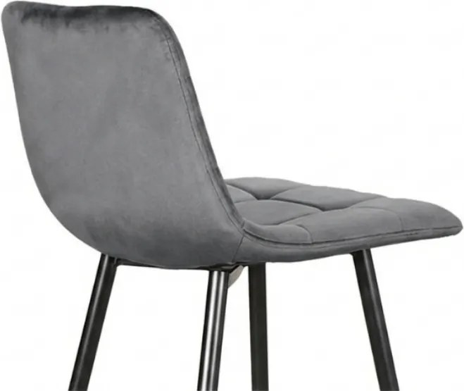 MILA VELVET szürke bárszék fekete lábakkal