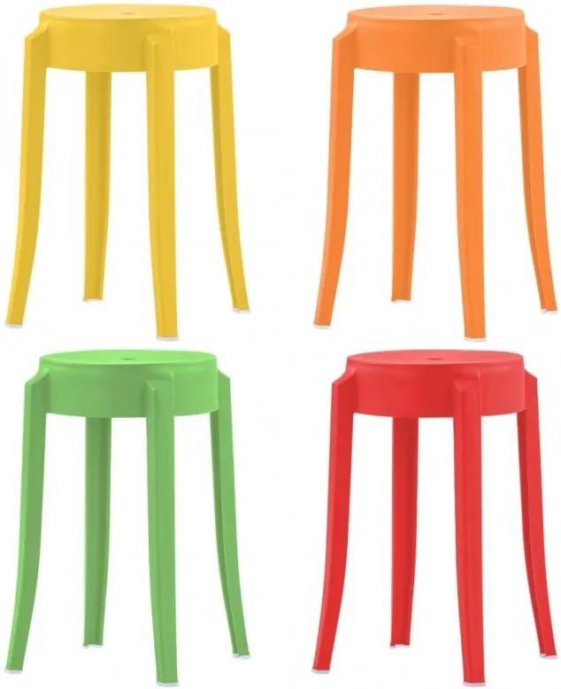 4 db színes műanyag rakásolható szék