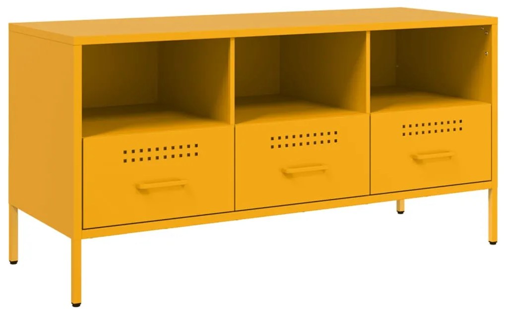 mustársárga acél TV-szekrény 100,5 x 39 x 50,5 cm