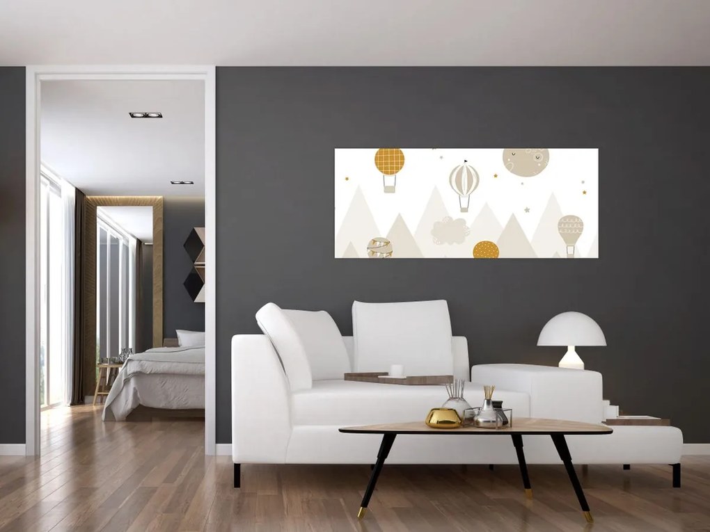 Kép - Repülő léggömbök (120x50 cm)