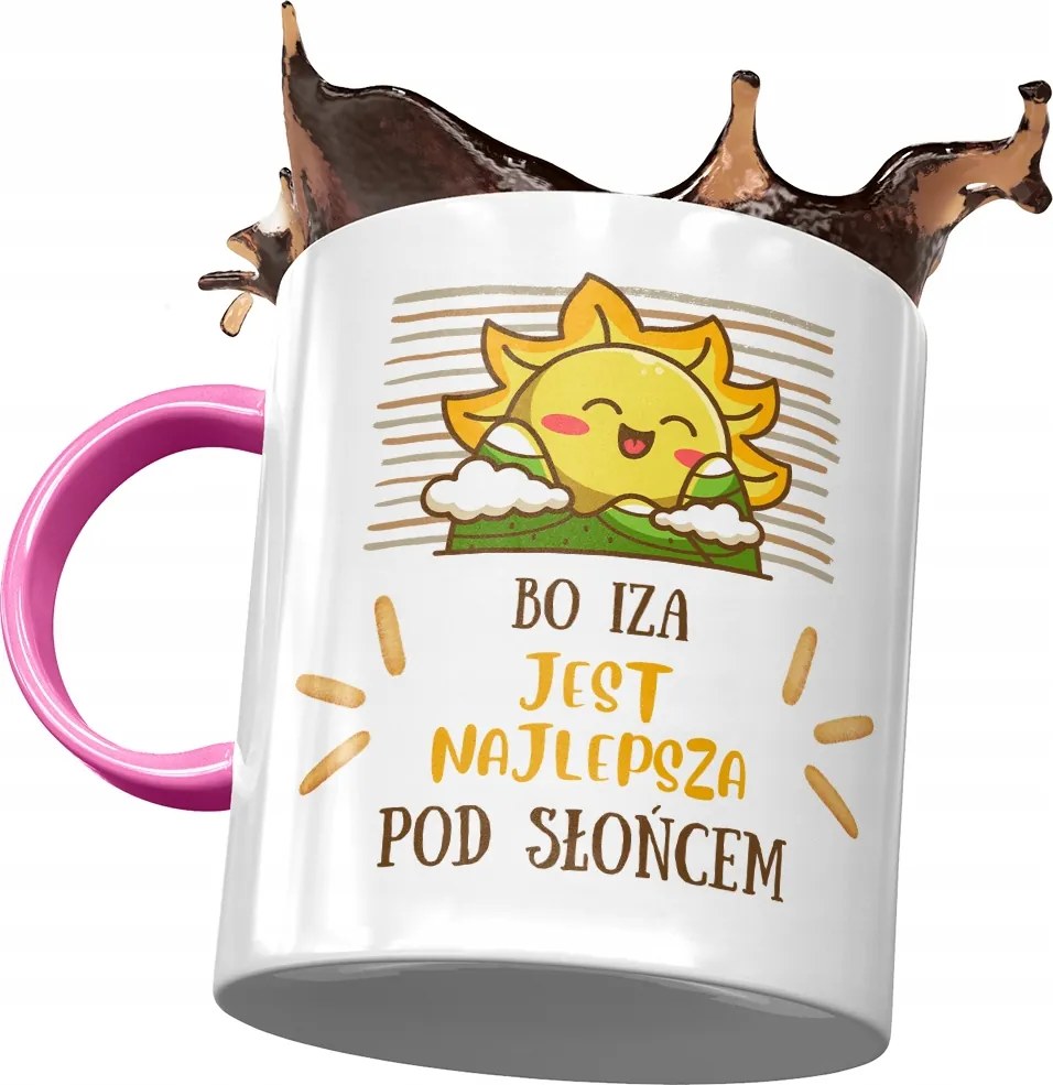 Rózsaszín Bögre Izabella Feleség Ajándék Nyomtatott Fotóval