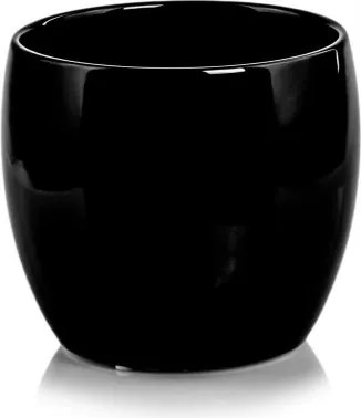 Fedél fekete labda gömb kis virágcserép loft 11x9 cm