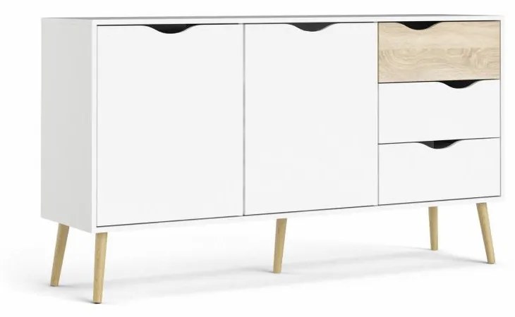 Fehér komód OSLO 75381 3 fiókkal