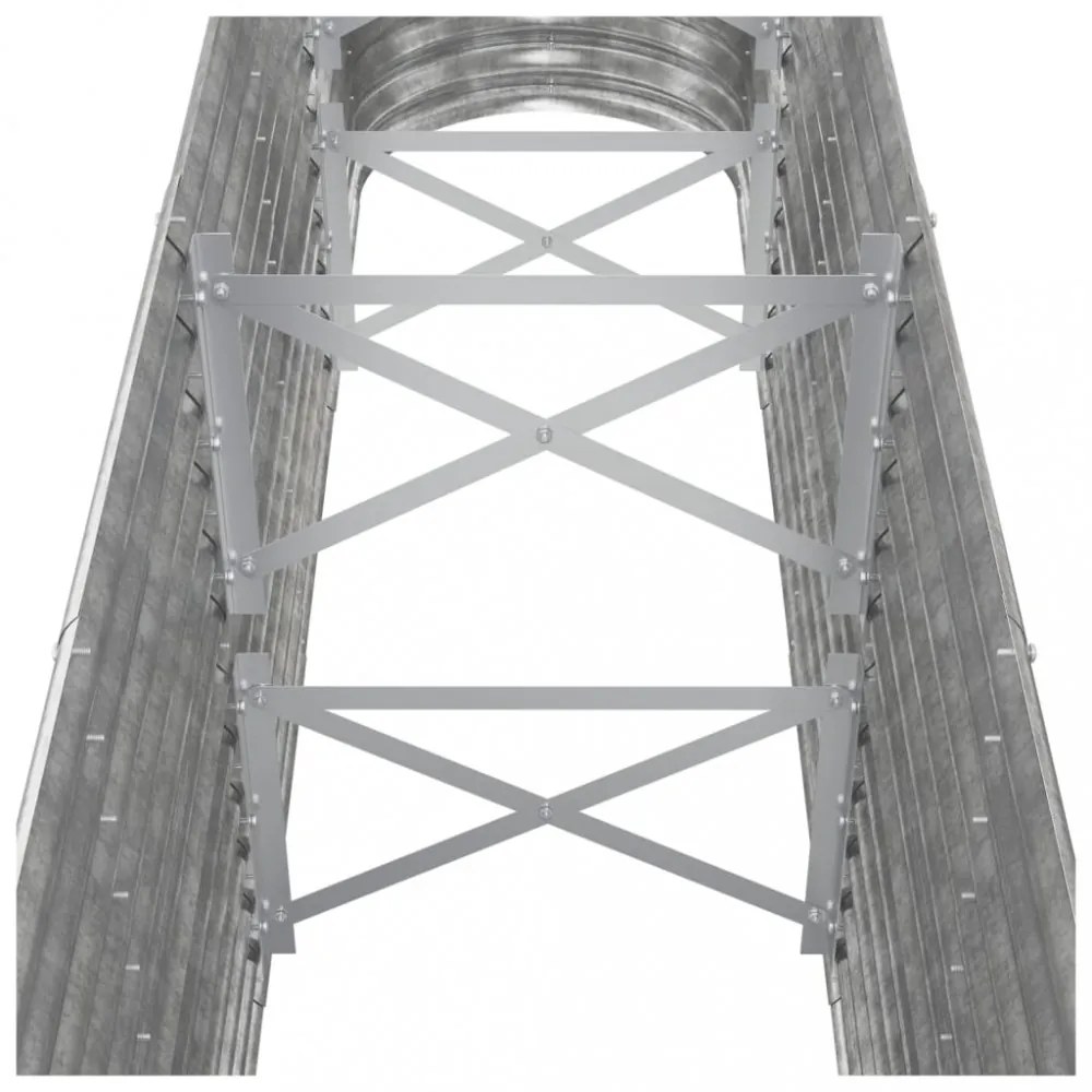 ezüstszínű horganyzott acél kerti magaságyás 260x40x68 cm