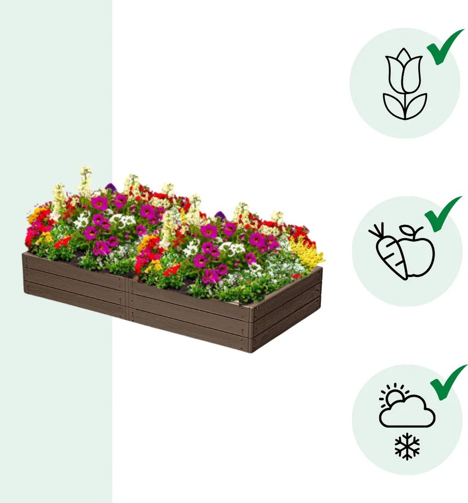 WOODY magaságyás, 149x75,6x25cm, barna Prosperplast