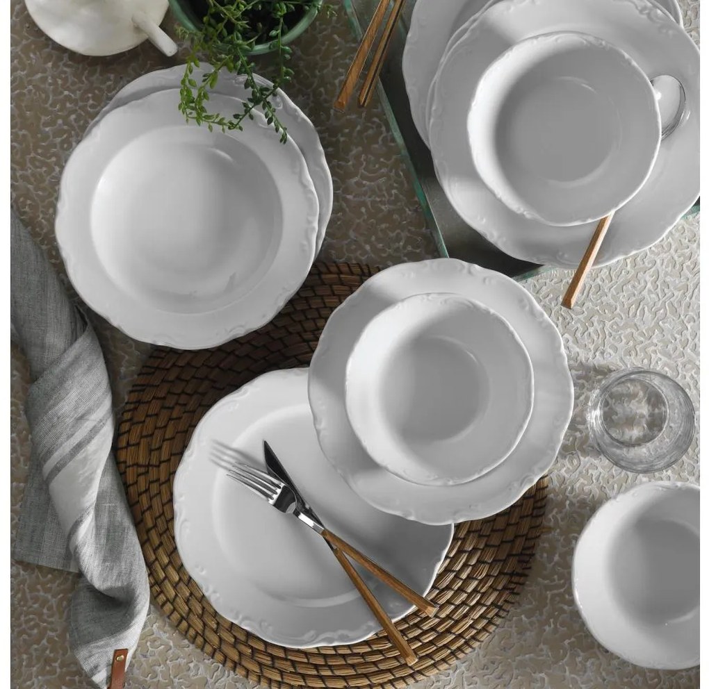 18 részes étkészlet fehér/porcelán