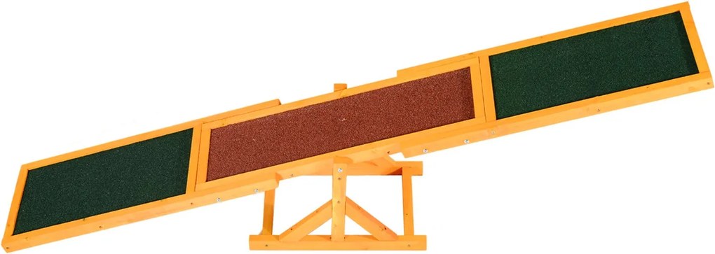 PawHut Kutyamérleg, Fa Kutyája Agilitás Mérleg, Csúszásmentes Kutyás Agilitás Rampa 30 kg Alatti Kutyáknak, Időjárásálló Kutyaképzés Kültéri Sport a K