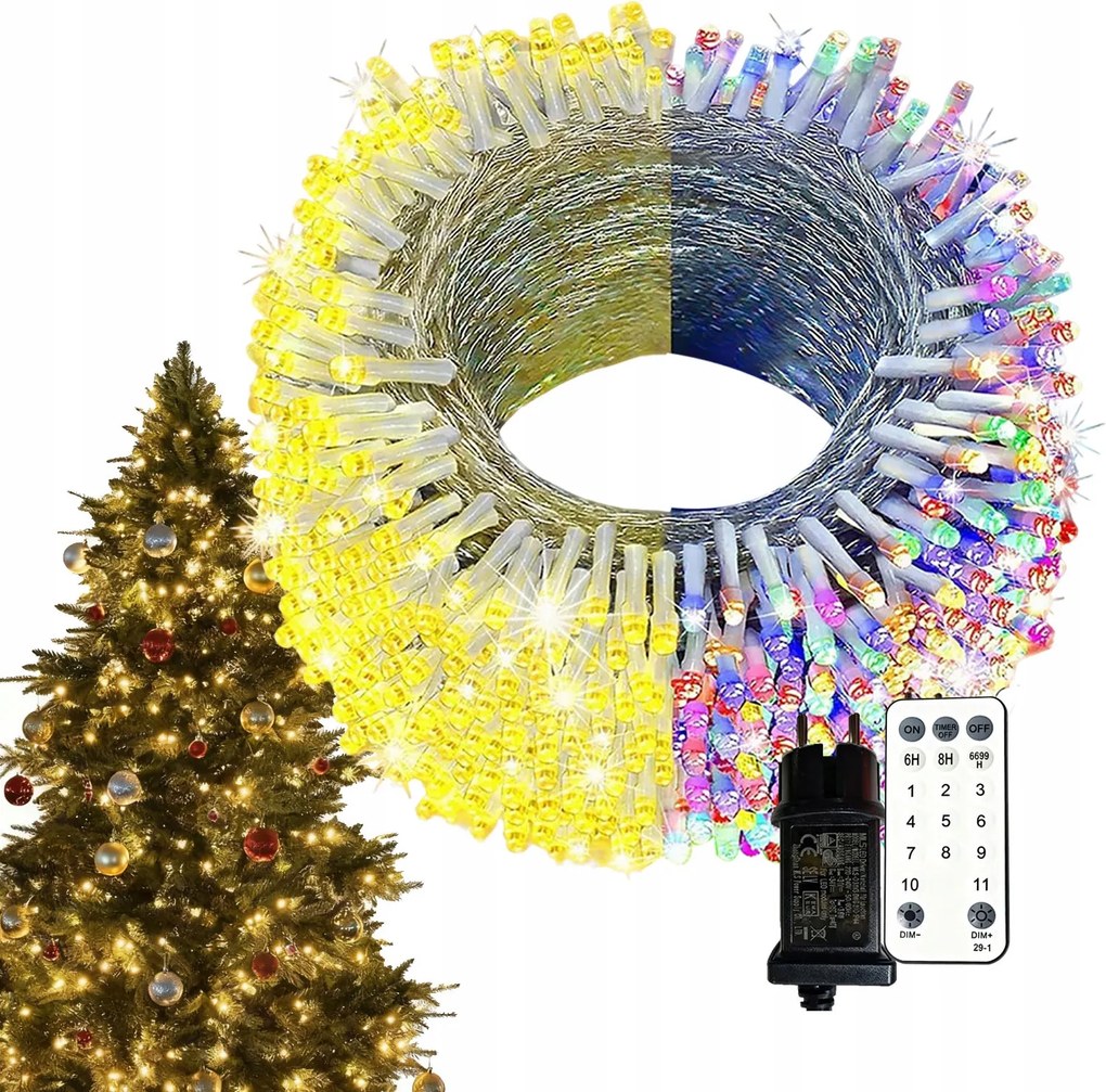 Karácsonyfa fényfüzér Classic 100 Led 10m többszínű,IP44 vízálló