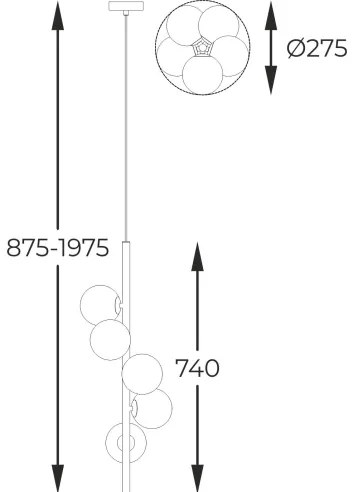 Zuma Line P0574-05E-F7AA - Csillár zsinóron ARCTURUS 5xG9/4W/230V arany