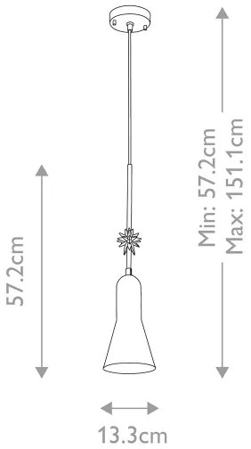 Elstead ETOILE-P-S-MB - Csillár zsinóron ETOILE 1xE27/60W/230V átm. 13,3 cm fekete