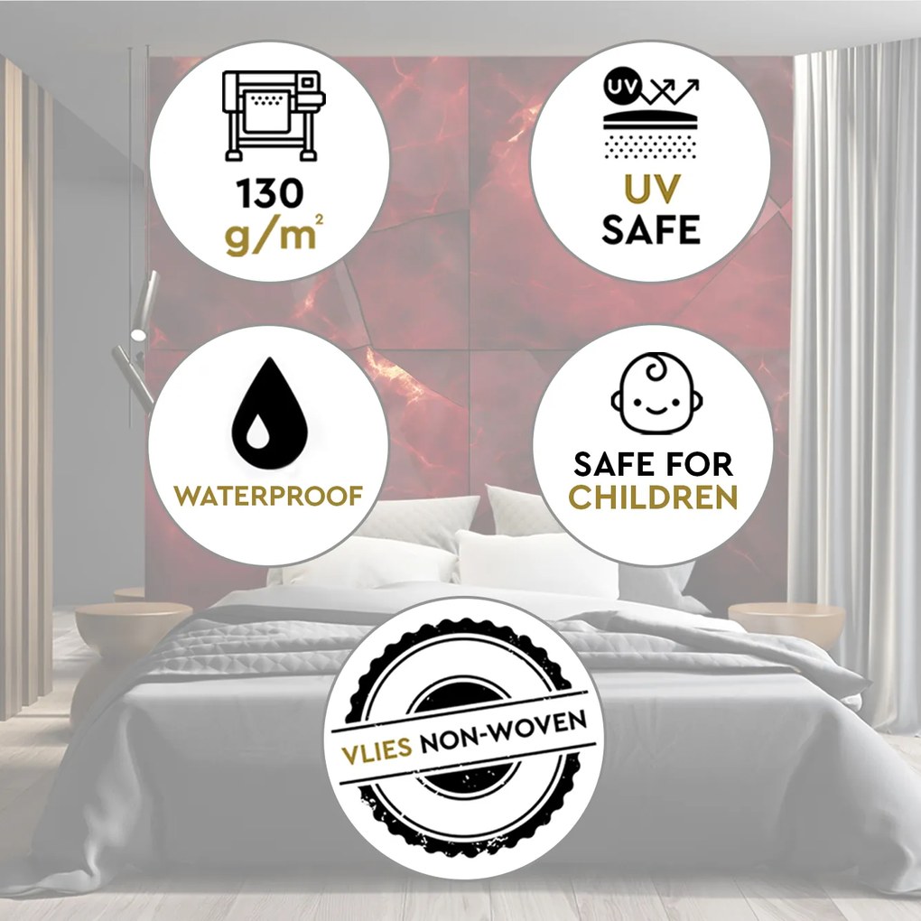 Gario Fotótapéta Vörös márvány Anyag: Vlies, Méret: 450 x 315 cm