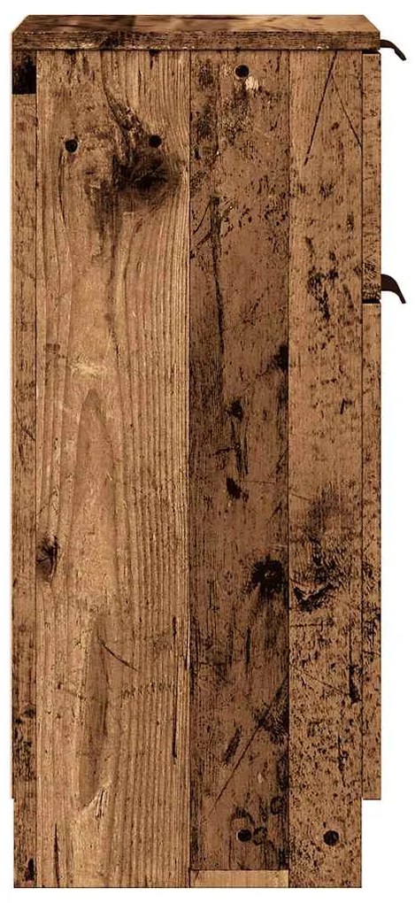 antik fa színű szerelt fa tálalószekrény 30 x 30 x 70 cm
