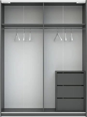 BERNO ruhásszekrény, 150 cm | Antracit/kasmír