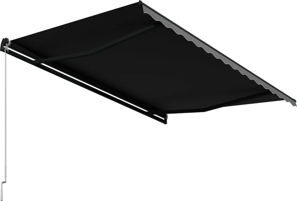 Antracitszürke kézzel behúzható napellenző 450 x 300 cm
