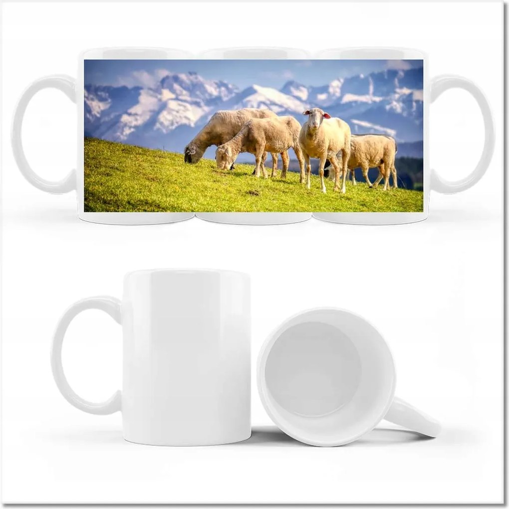 Nyomott mintás bögre Juh legeltetés Bárányok