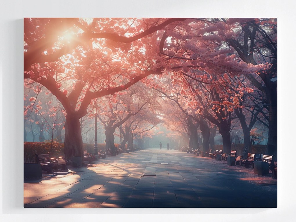 Poszter Kilátás Japán Park Fák Cseresznye Sikátor 100x75