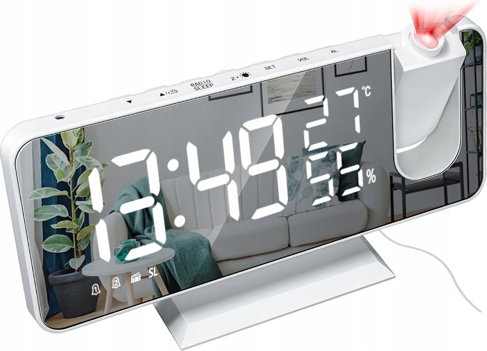 Ébresztőóra Elektronikus Óra Led Hőmérő Higrométer Fm rádió Időzítő