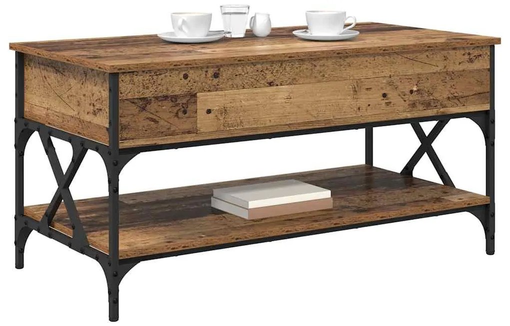 vidaXL Dohányzóasztal Öreg fa 100 x 50 x 50 cm Faanyag