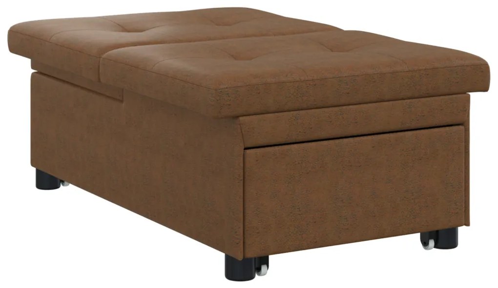 Kanapéágy Barna 67 x 194 x 38 cm Műbőr velúr