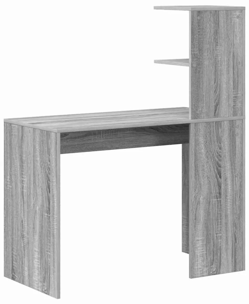 Asztal polcokkal Szürke sonoma 102 x 50 x 124 cm Faanyag