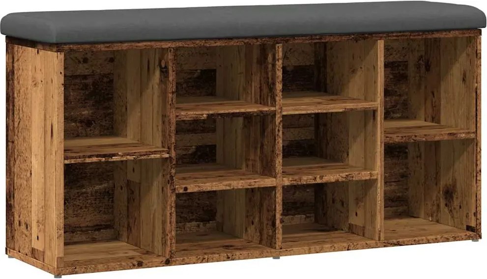 vidaXL antik fa szerelt fa cipőtároló pad 102x32x50 cm