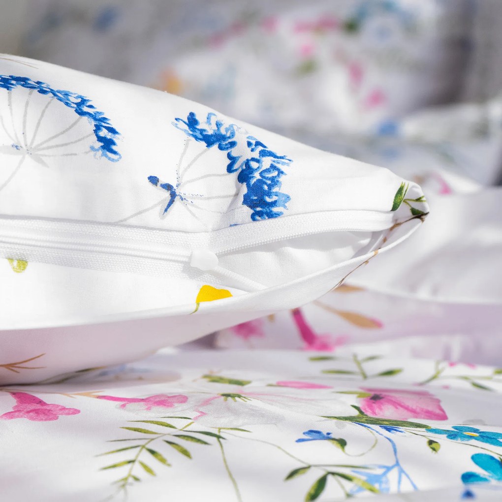 Goldea pamut ágyneműhuzat - festett réti virágok 220 x 200 és 2db 70 x 90 cm