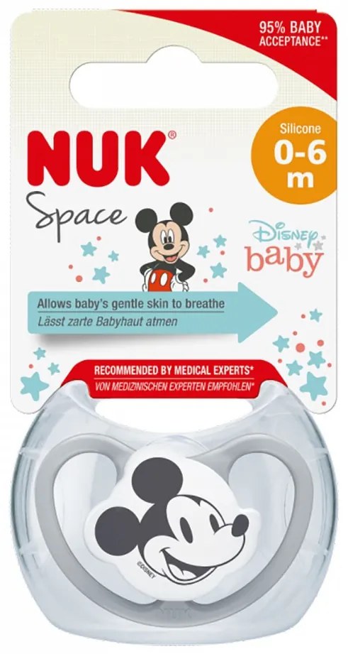 Baba cumi Space NUK 0-6h Disney Mickey Mouse fehér