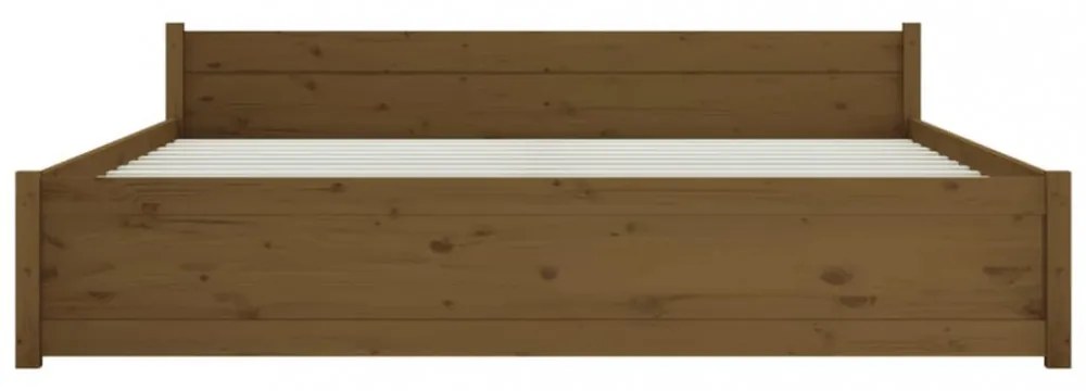 mézbarna tömör fa ágykeret 200x200 cm
