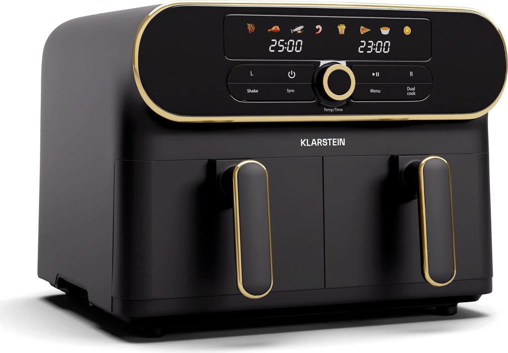 Klarstein AuraAir Color Touch forrólevegős fritőz, 11 l, 1700 W, 80 - 200 °C, 8 program