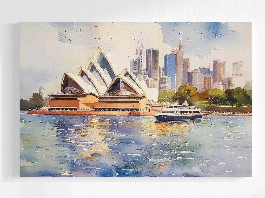 Poszter Város Sydney Ausztrália Opera Panoráma Kilátás 120x80