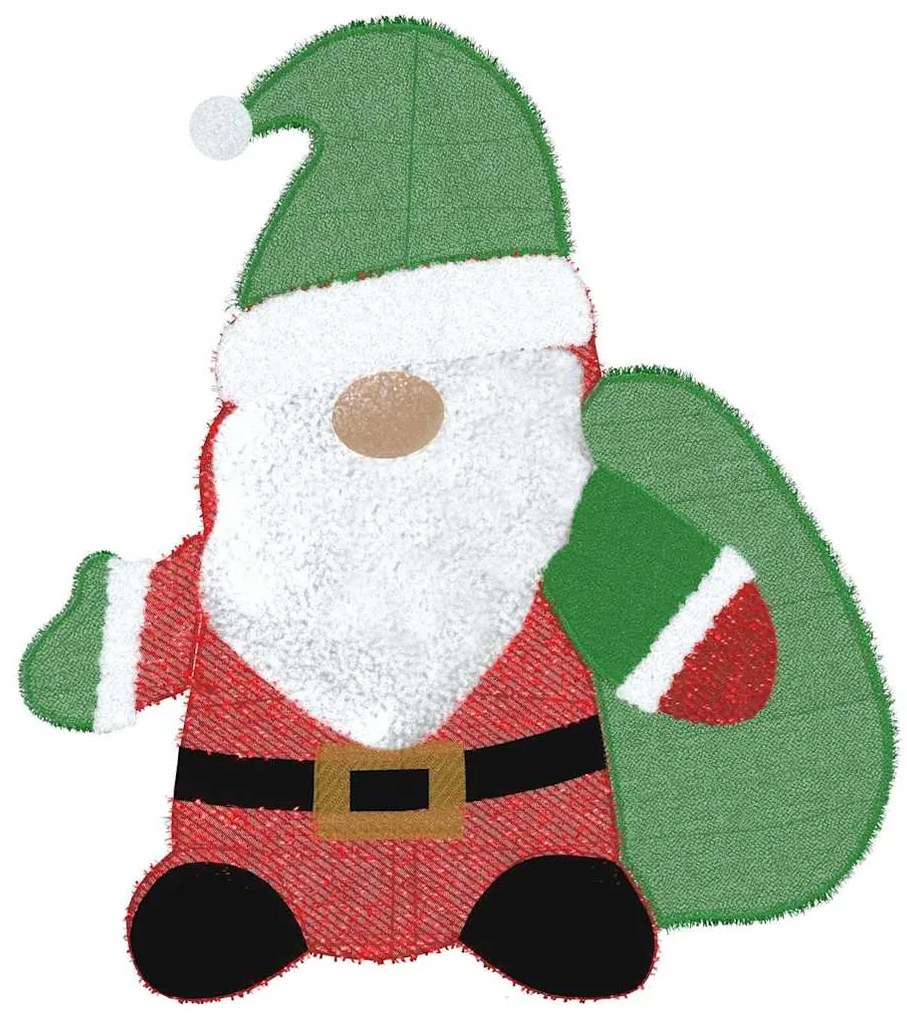 Világító Mikulás 60 LED-del Meleg fehér 62 x 70 cm Lurex Szövet