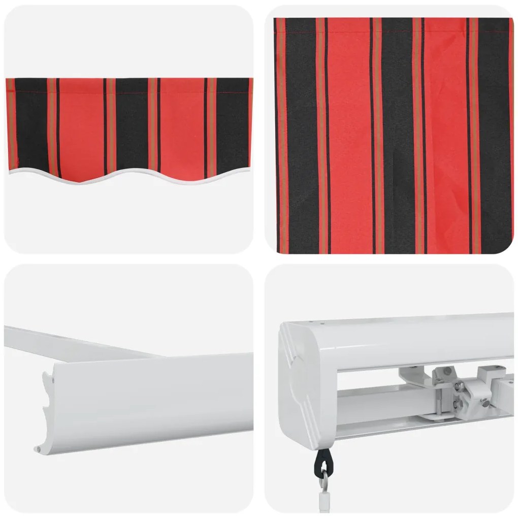 Behúzható napellenző Narancs és Barna 500 ×300 cm Szövet és Fém