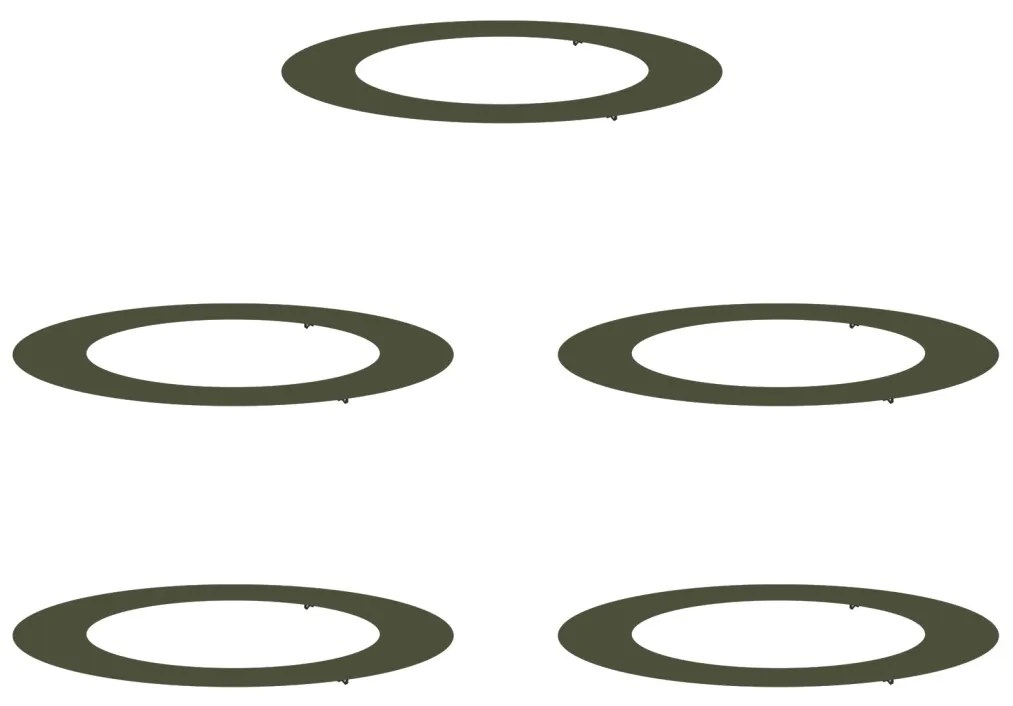 vidaXL Alkalmas lapos fa gyűrűkhez 5 pcs Oliva zöld Ø60 / 90 cm Acél