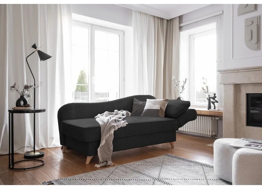 Antracitszürke kordbársony heverő (jobb oldali) Chic Charlotte – Miuform