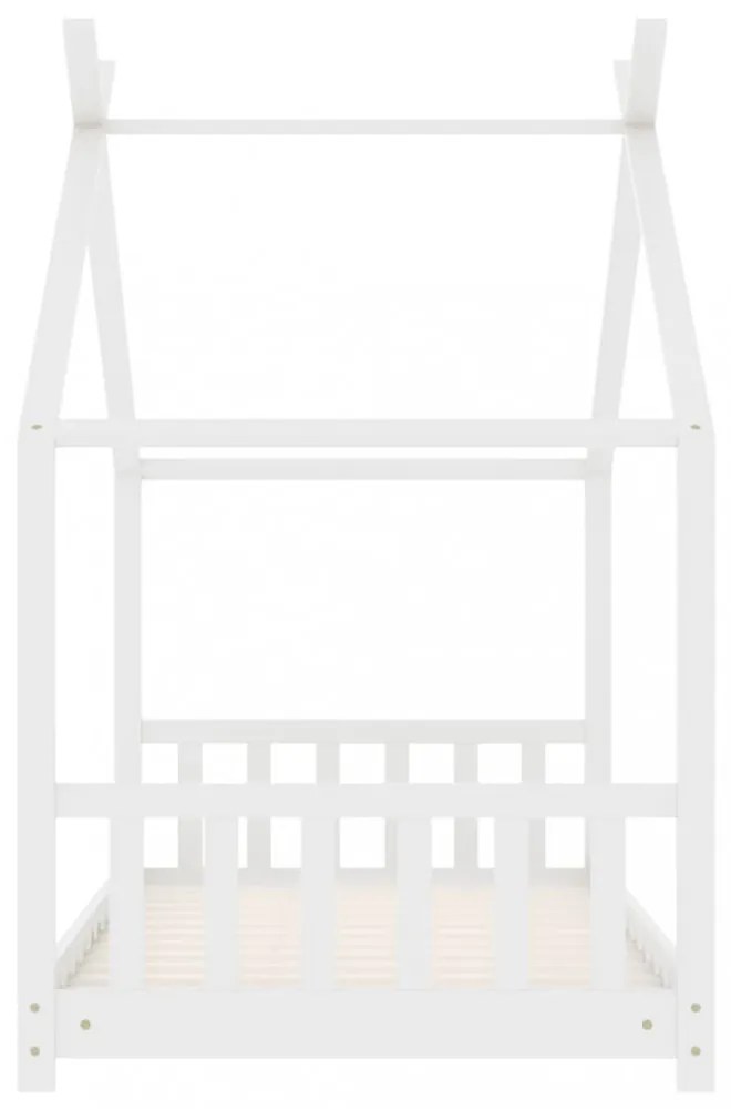 fehér tömör fenyőfa gyerekágy-keret 70 x 140 cm