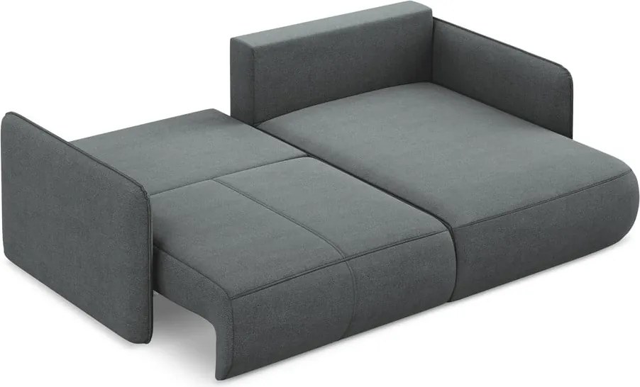 Szürke kinyitható-tárolóhelyes sarokkanapé (jobb oldali) Nanea – Makamii