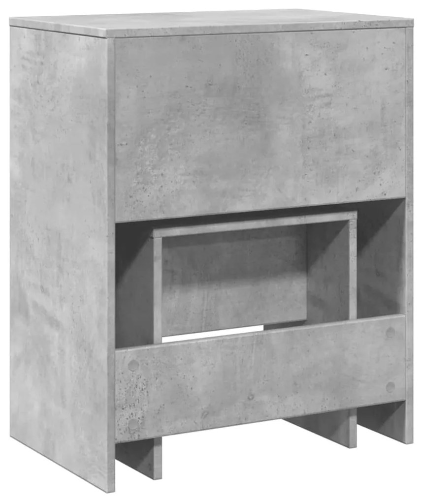 betonszürke fésülködőasztal és ülőke 60 x 40 x 113,5 cm
