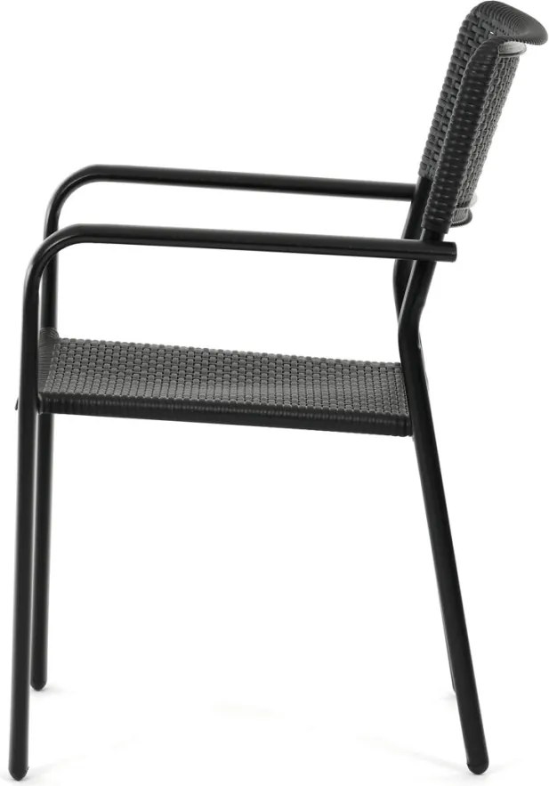 Kerti szék, fém, műanyag, fekete, AZC-H1021 BK