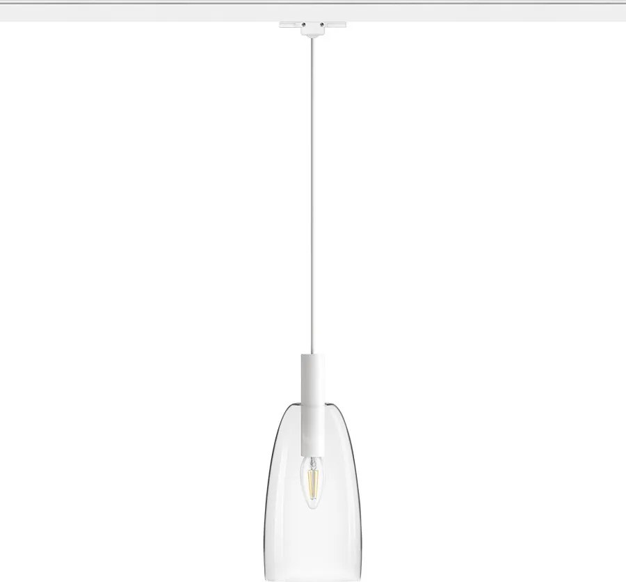 RENDL BELLINI háromáramkörös sínre fehér átlátszó üveg 230V LED E14 15W