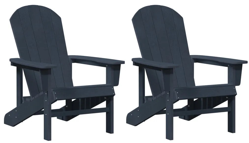 Adirondack székek 2 db Tengerészkék 74x82x90 cm HDPE
