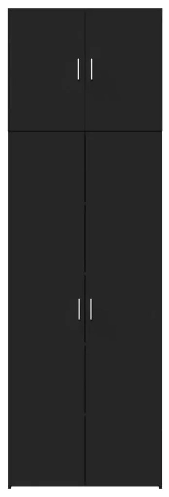fekete szerelt fa magasszekrény 80 x 42,5 x 249 cm