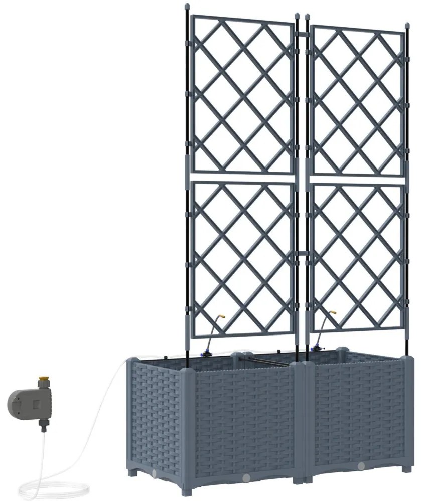 Kerti ültetők Világosszürke 80 x 40 x 142 cm Acél