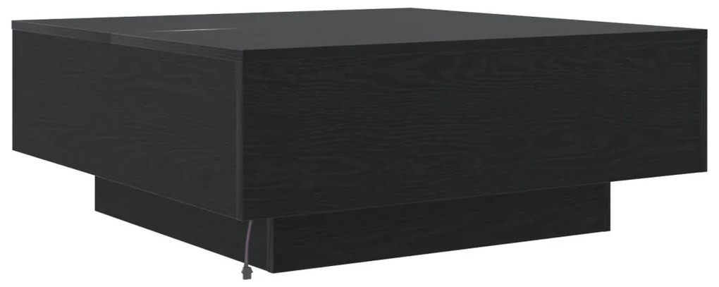 Dohányzóasztal LED világítással fekete tölgy 80x80x31 cm