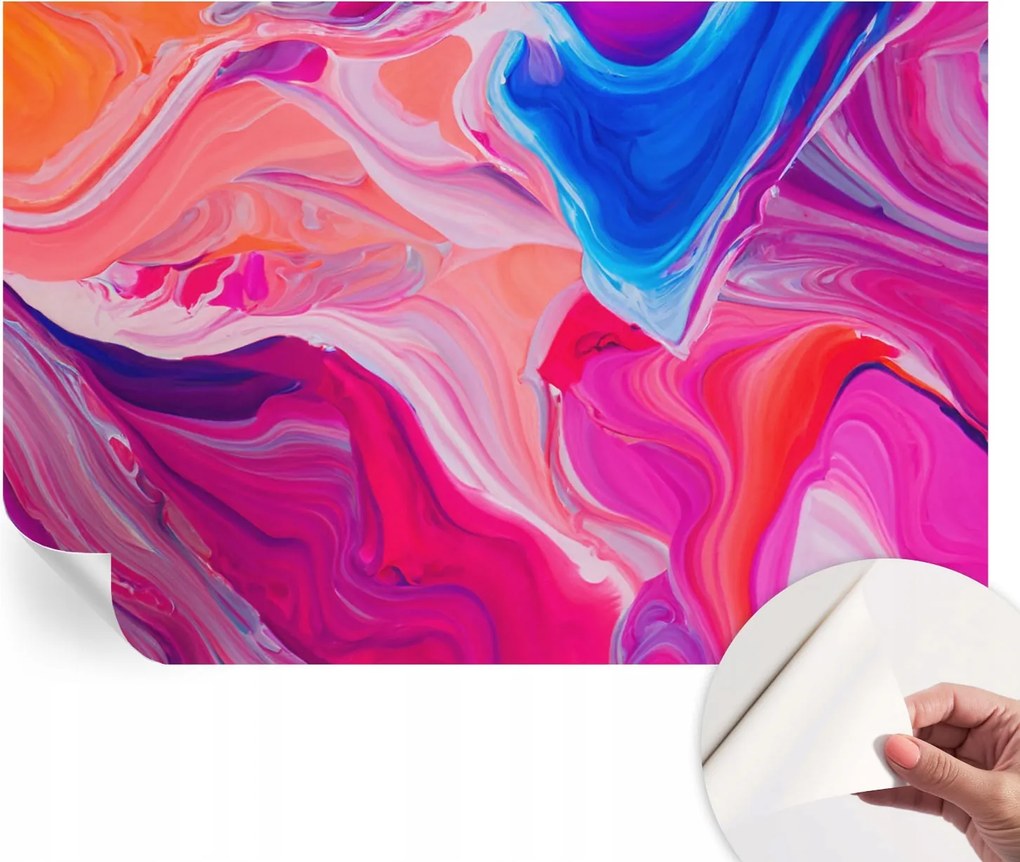 Öntapadós fotótapéta Nappaliba és Hálószobába Folyékony hullámok 104x70 cm