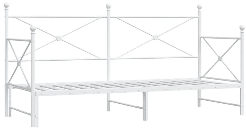 Daybed with Trundle without Mattress White 90x190 cm acél