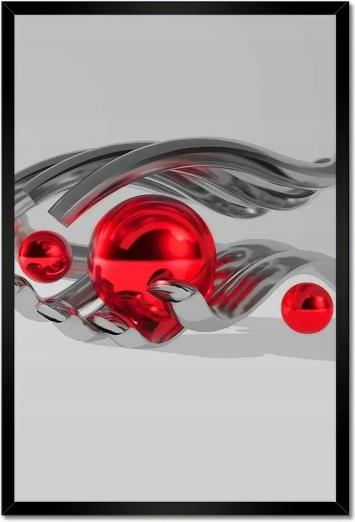 Poszterek keretben 40x60 Piros gömbök a kézben