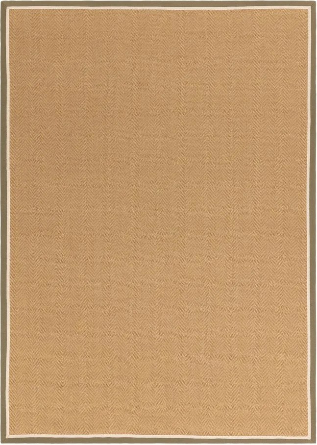 Khaki-natúr színű kétoldalas-kézi szövésű juta szőnyeg 200x290 cm Bordo Herringbone Khaki – Asiatic Carpets