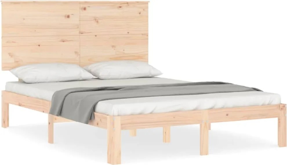 vidaXL tömör fenyőfa ágy matrac nélkül 140 x 190 cm