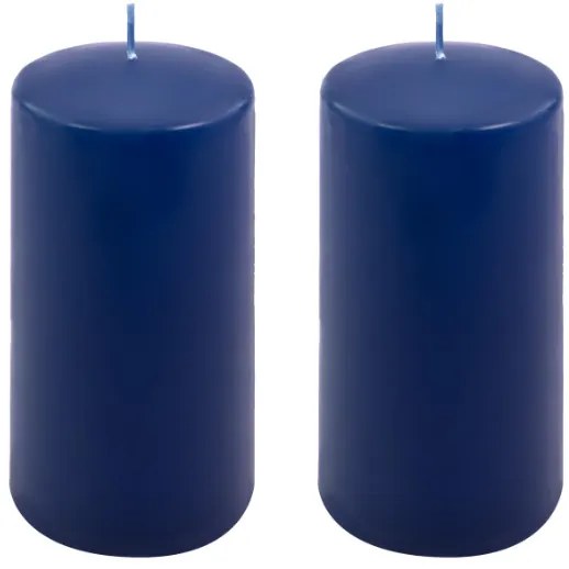 Gyertyakészlet oszlopszerű 15 cm Ø 7,5 cm 2 db kék