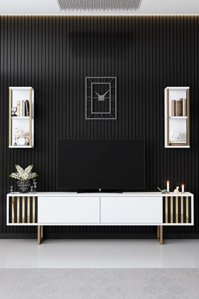 TV szekrény Gold Line - White, Black